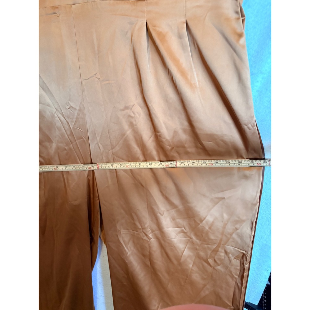 Torrid 5 Gold Copper Streaky Satin High Rise Wide Leg Pants 5 Tall 5x 28 NWT - Picture 6 of 8